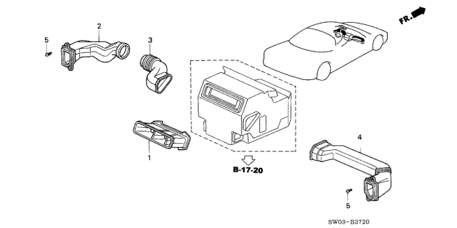 2001 Acura NSX 2 Door NSX-T KA 6MT Duct Diagram
