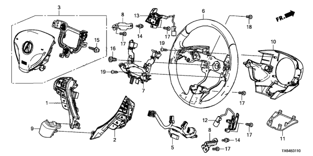 2014 Acura ILX Steering Wheel Diagram