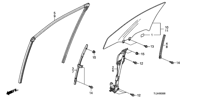 2012 Acura TSX Sash, Left Front Door (Lower) (Front ) Diagram for 72270-TL0-003