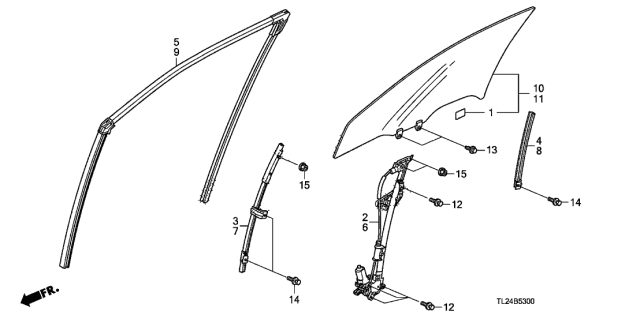 2012 Acura TSX Channel, Right Front Door Run Diagram for 72235-TL2-A01