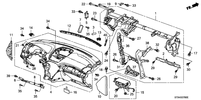 2007 Acura MDX Panel Assembly, Instrument (Light Cream Ivory) Diagram for 77100-STX-A02ZC