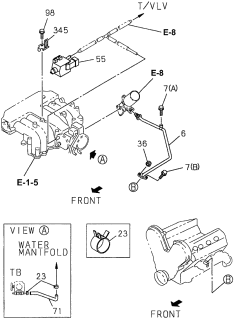 1996 Acura SLX 4 Door 4LS (PREMIUM) KA 4AT Emission Hose Diagram