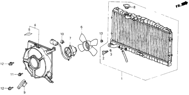 1988 Acura Legend Radiator (DENSO) Diagram