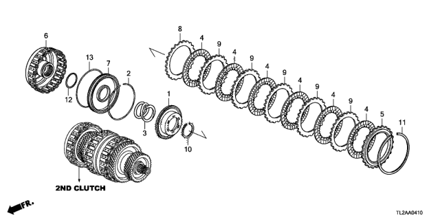 2013 Acura TSX 4 Door TSX KA 5AT AT Clutch (2ND) (L4) Diagram