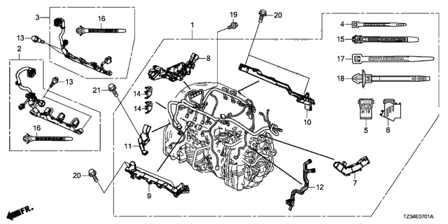 2017 Acura TLX Cover, Ecu Coupler Diagram for 91501-5J2-A01