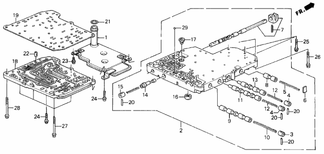 1991 Acura Legend 2 Door L KA 4AT AT Main Valve Body Diagram