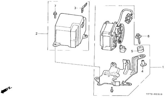 2000 Acura Integra Actuator Assembly Diagram for 36510-P28-A01