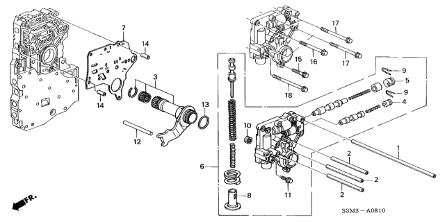 2001 Acura CL 2 Door SPORT KA 5AT Regulator Diagram
