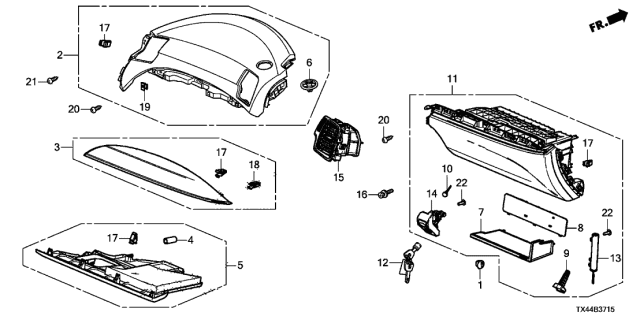 2016 Acura RDX Separator Diagram for 77501-TX4-A01