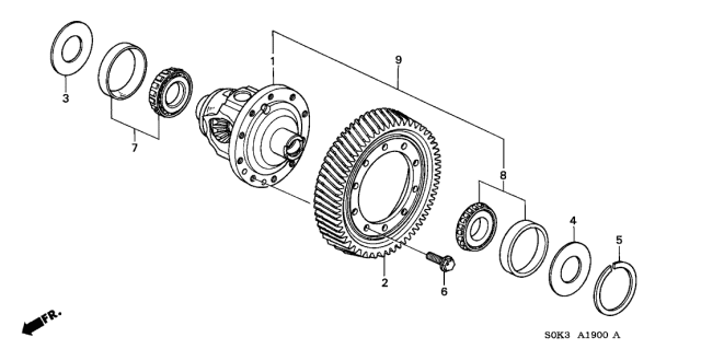 2000 Acura TL 5AT Differential Diagram