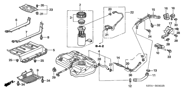 2006 Acura MDX Fuel Pump Module Assembly Diagram for 17045-S9V-A00