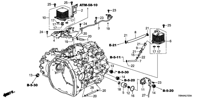 2021 Acura NSX AT ATF Cooler - Breather Cover Diagram