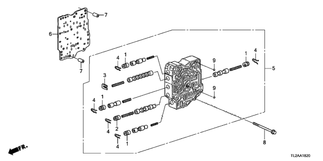 2013 Acura TSX 4 Door TSX V6 KA 5AT AT Secondary Body (V6) Diagram