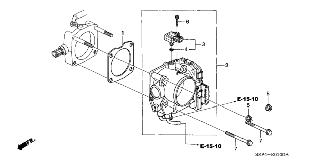 2004 Acura TL Fuel Injection Throttle Body Diagram for 16400-RKB-003