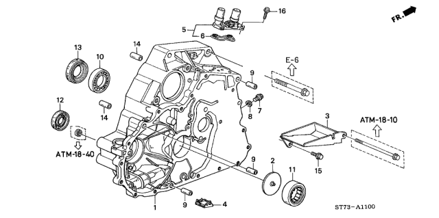 2000 Acura Integra AT Torque Converter Housing Diagram