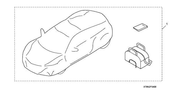 2019 Acura NSX Car Cover (Gray/Blue) (Indoor Only) Diagram