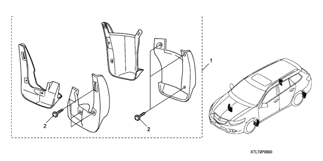 2011 Acura TSX Splash Guard*Nh-624P* Diagram for 08P00-TL7-210