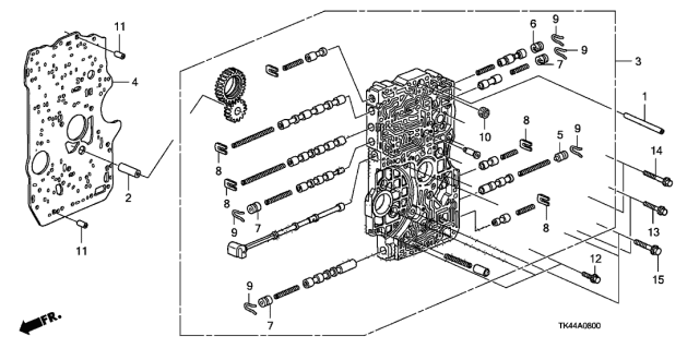 2009 Acura TL AT Main Valve Body Diagram