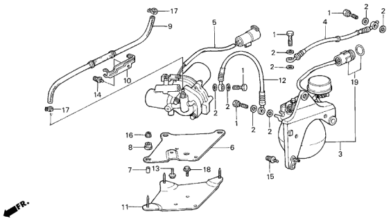 1988 Acura Legend Bracket, Power Unit Diagram for 57375-SD4-800