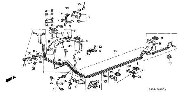 Fuel Filter Set Diagram for 16010-SD4-K61