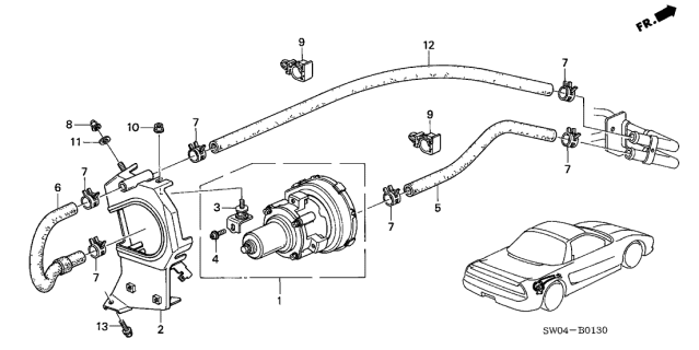2000 Acura NSX 2 Door NSX-T KA 6MT Air Pump Diagram