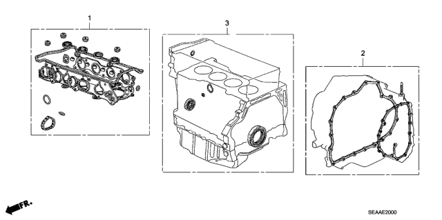 2008 Acura TSX Cylinder Head Gasket Kit Diagram for 06110-RBB-010