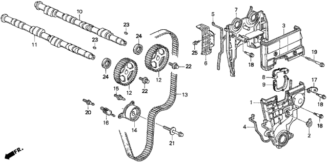 1999 Acura Integra Camshaft - Timing Belt Cover Diagram