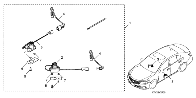 2020 Acura RLX 4 Door ADV (SH-AWD (HYBRID)) KA DCT Logo Pattern Projector Diagram