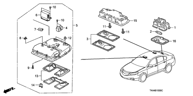 2009 Acura TL Interior Light Diagram