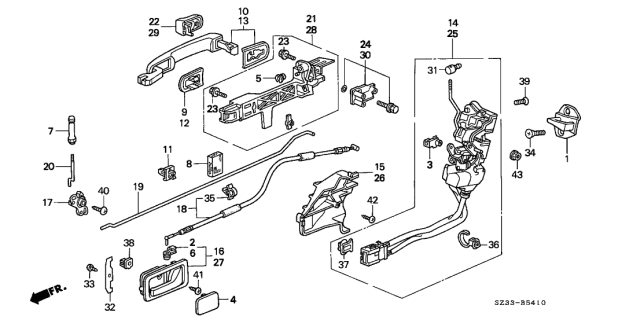 2002 Acura RL Rear Door Locks Diagram