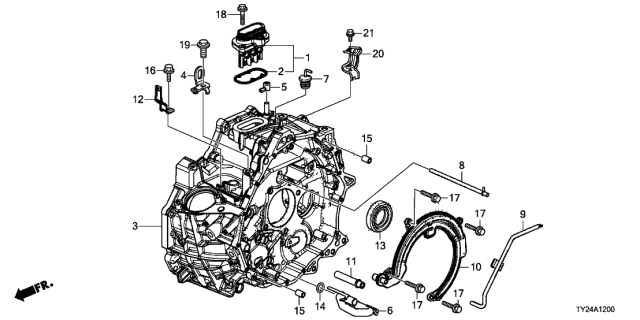 2014 Acura RLX Bracket, Starter Cable Diagram for 32411-TY3-000