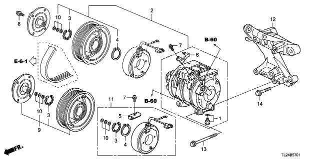 2010 Acura TSX A/C Compressor (V6) Diagram