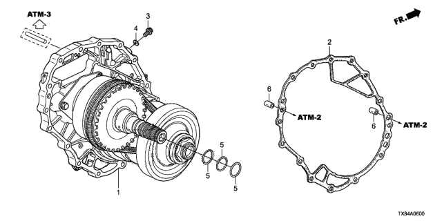 2013 Acura ILX Hybrid 4 Door TECH KL CVT AT Intermediate Plate Diagram