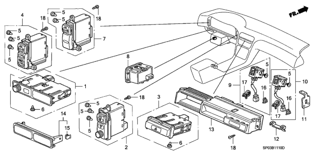 1991 Acura Legend Lid Assembly, Switch Hole (Black) Diagram for 77240-SP0-000ZA