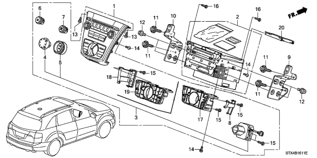 2013 Acura MDX 5 Door TECH KA 6AT Audio Unit (NAVI) Diagram