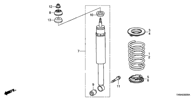 2018 Acura ILX Rear Shock Absorber Diagram