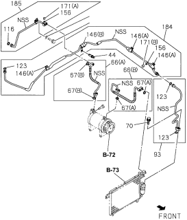 1996 Acura SLX 4 Door 4LS (PREMIUM) KA 4AT A/C Piping Diagram
