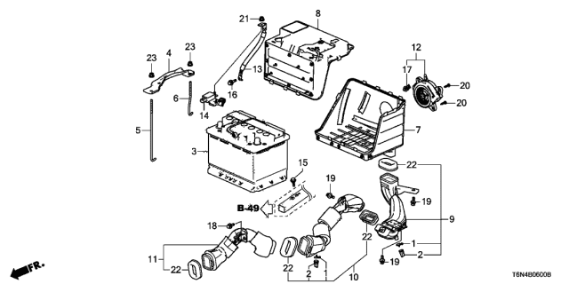 2018 Acura NSX Battery Sensor Assembly Diagram for 38920-T7A-H02