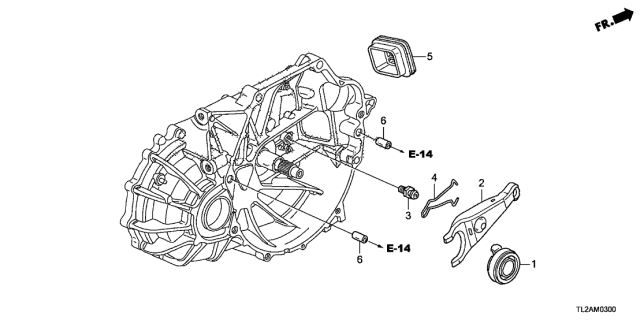 2014 Acura TSX 4 Door SE KA 6MT MT Clutch Release Diagram