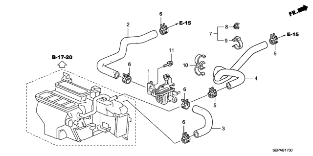 2008 Acura TL Water Outlet Hose Diagram for 79725-SEP-A00