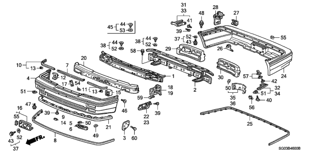 1988 Acura Legend Seal, Right Front Bumper Headlight Diagram for 71125-SG0-003