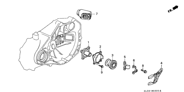 1992 Acura NSX Boot, Release Fork Diagram for 22841-PR8-000