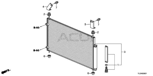 2014 Acura TSX A/C Air Conditioner (Condenser) (V6) Diagram