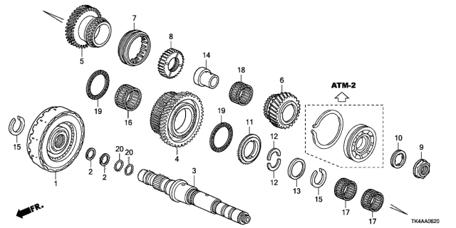 2013 Acura TL 4 Door TECH KA 6AT AT Third Shaft - Clutch (4TH) Diagram