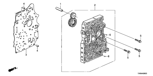 2013 Acura ILX 4 Door 20TECH KA 5AT AT Main Valve Body Diagram