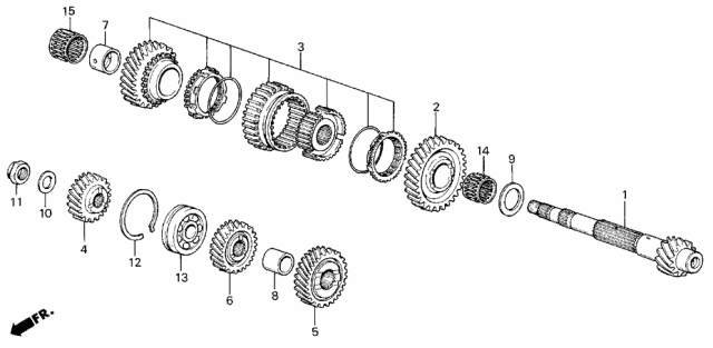 1989 Acura Integra Collar C, Distance Diagram for 23917-PB6-000