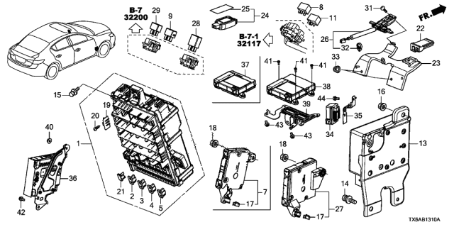 2019 Acura ILX Bracket Component Diagram for 39771-TX6-A00