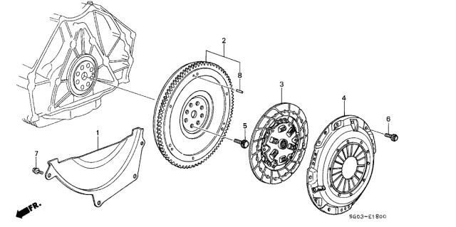 1990 Acura Legend 2 Door STD KA 5MT MT Clutch Diagram