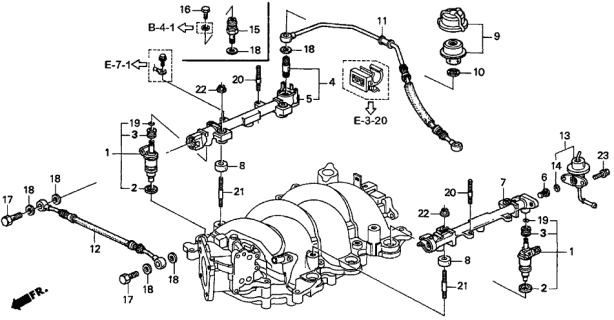 1996 Acura TL Fuel Injector (V6) Diagram