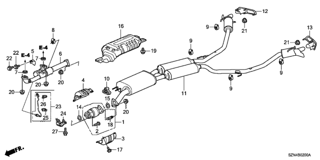 2013 Acura ZDX Cover (Upper) Diagram for 18182-RK2-A00